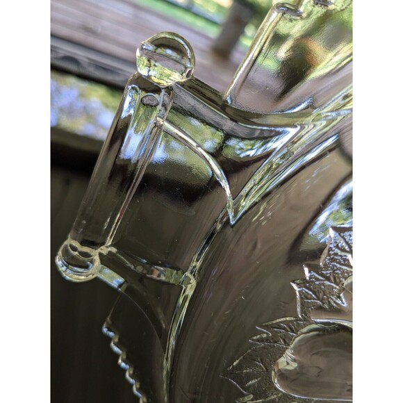Vtg Jeanette Baltimore Pear Glass Serving Cake Platter Dish Tray Handles Cottage - Picture 5 of 10